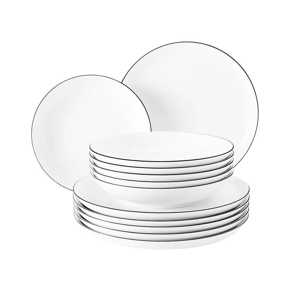 Tafelservice 12-teilig Lido Black Line