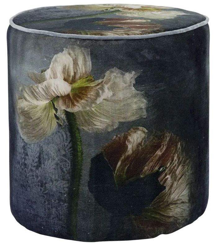 Sitzhocker Samt  40x40x45 Blumen