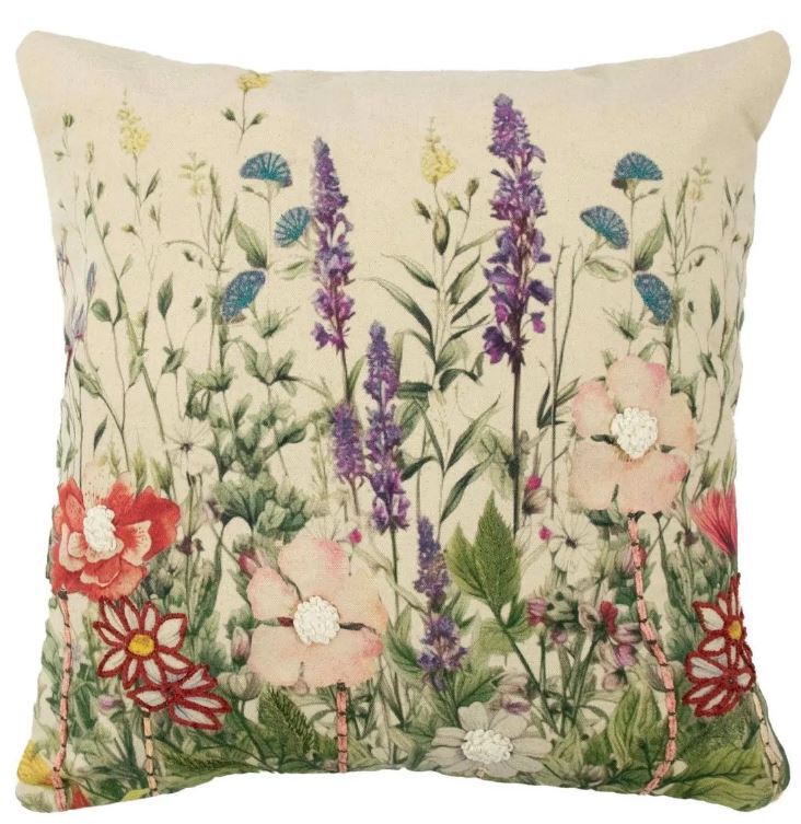 Kissen Wildblumen rittersporn lila 45x45cm