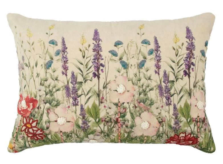 Kissen Wildblumen rittersporn lila 40x60cm