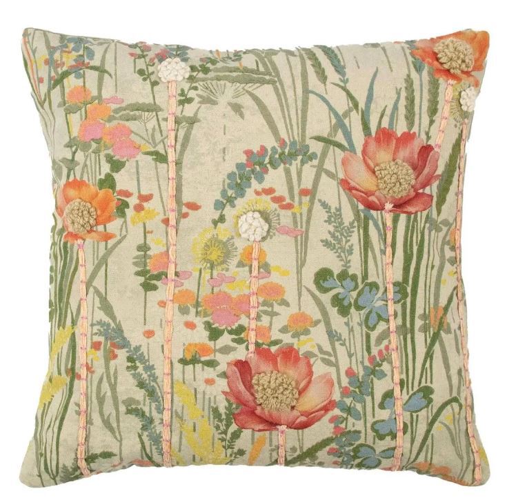 Kissen Wildblumen mohn rosa 45x45cm
