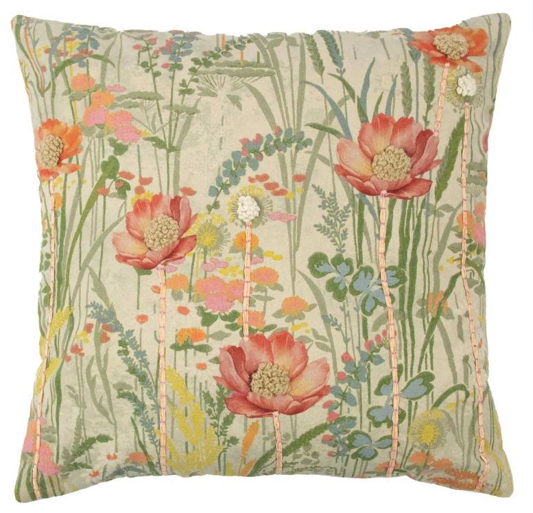 Kissen Wildblumen mohn rosa 60x60cm