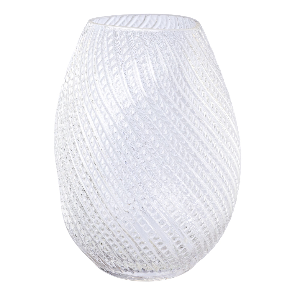 Glas Vase Relief UDINE 18,5x16,5x25cm klar