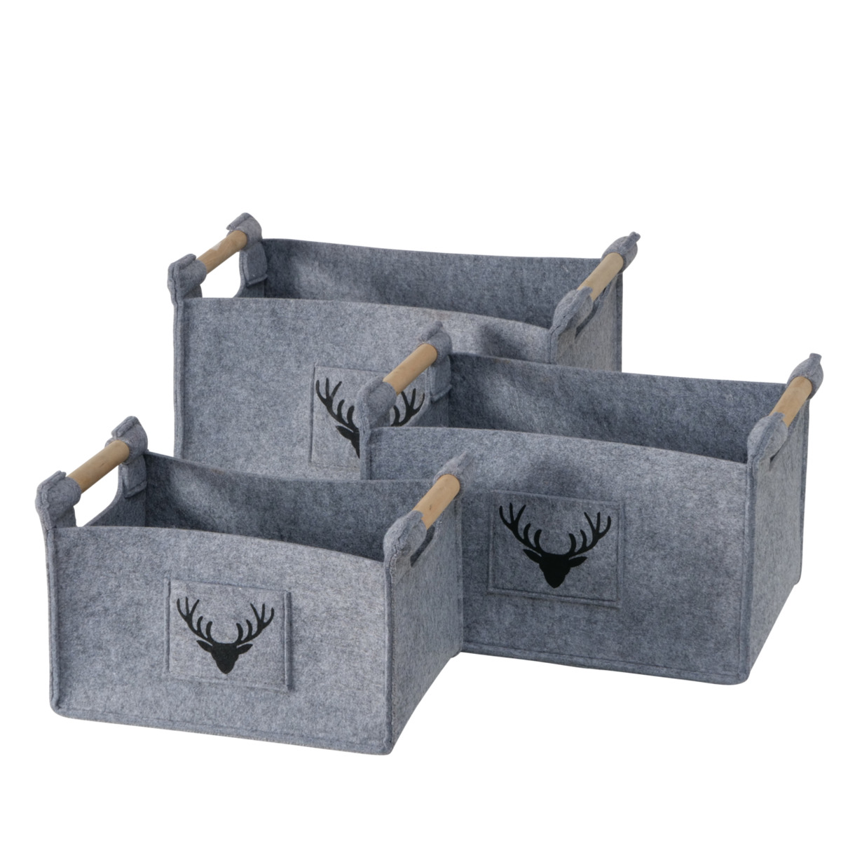 Korb Karly M 30cm, grau