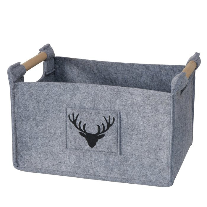 Korb Karly L 32cm, grau