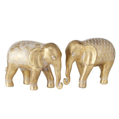 Figur Samuel 2 sort. Elefant H12cm Kunstharz/Gold