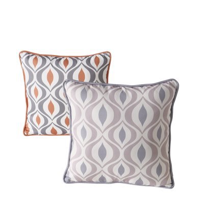 Kissen "Elara" 2 sort. grau/orange/weiß/beige