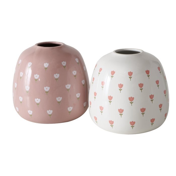Vase Gardenlove 2fs.H16cm,Floral,Steingut,Mehrfarb