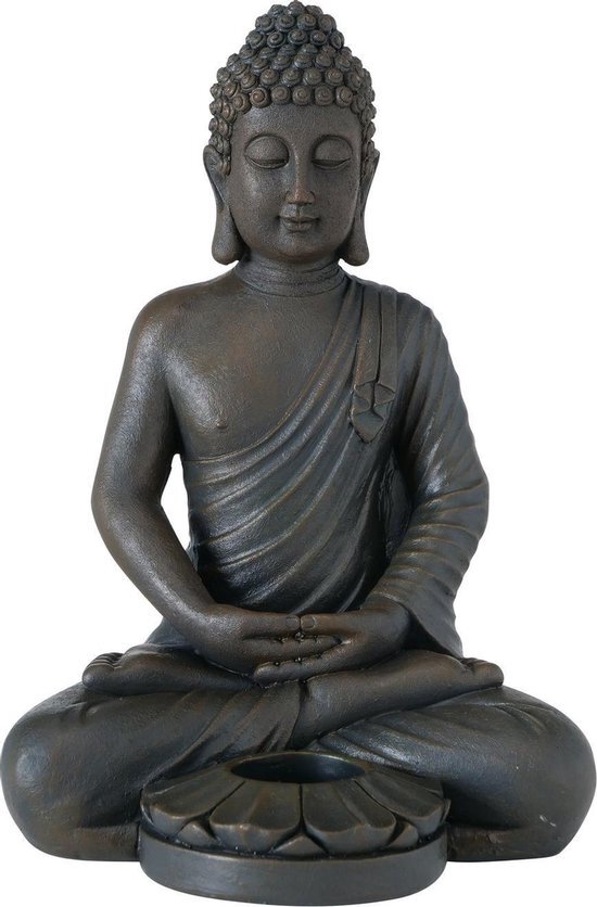 Figur Budda "Namio", H33cm. Kunstharz braun