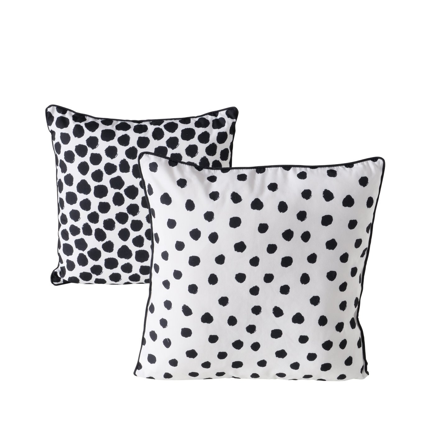 Kissen Joona 2fs. 45x45cm gepunktet schwarz,weiß