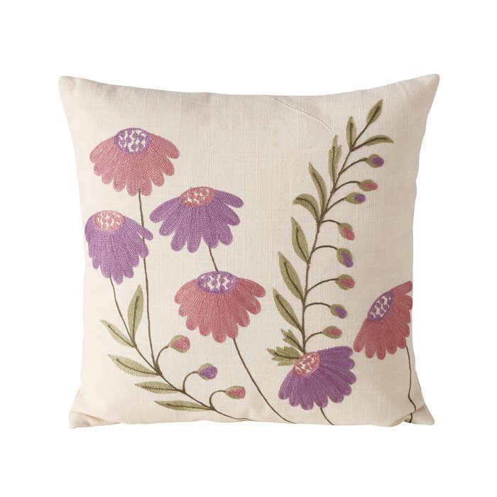 Kissen Pilena Blumen rosa/grün 40x40cm