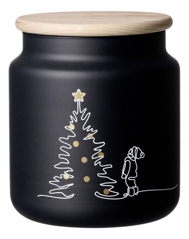 Dose m.Deckel Lichterglanz schwarz 1,1L