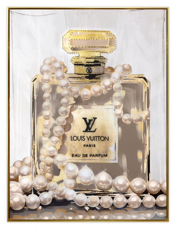 Wandbild golden Flacon LV with pearl