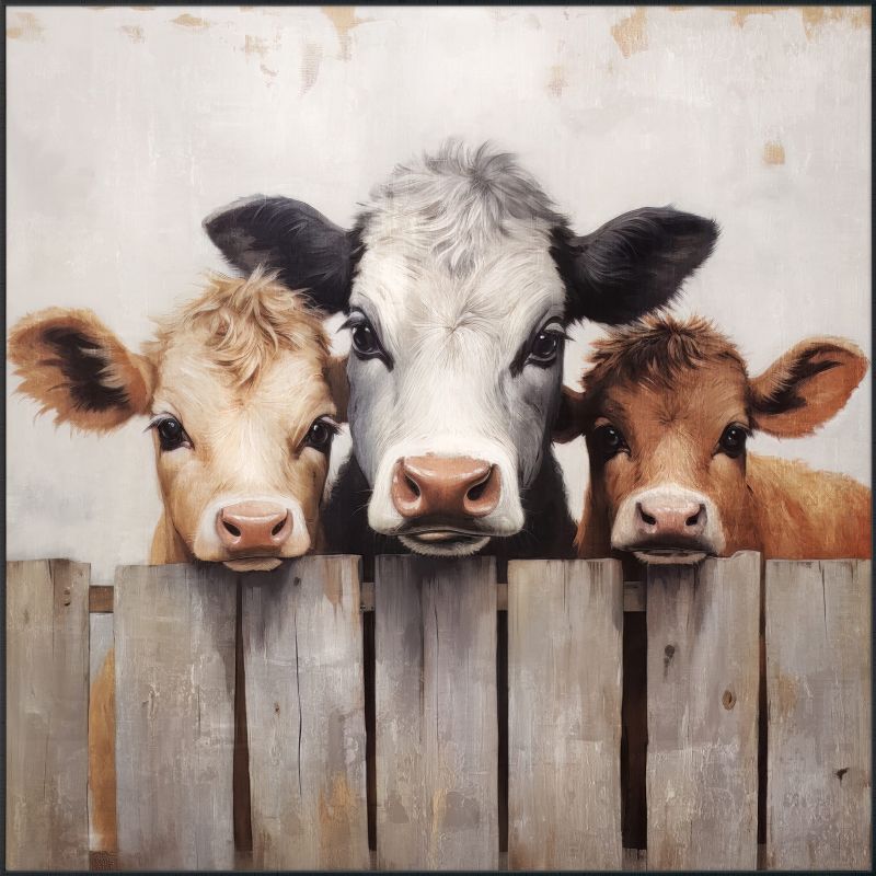 Wandbild Kühe am Zaum 50x50cm
