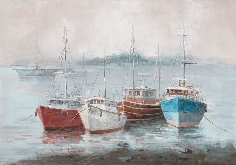 Ölbild Boote auf dem Wasser 70x100cm