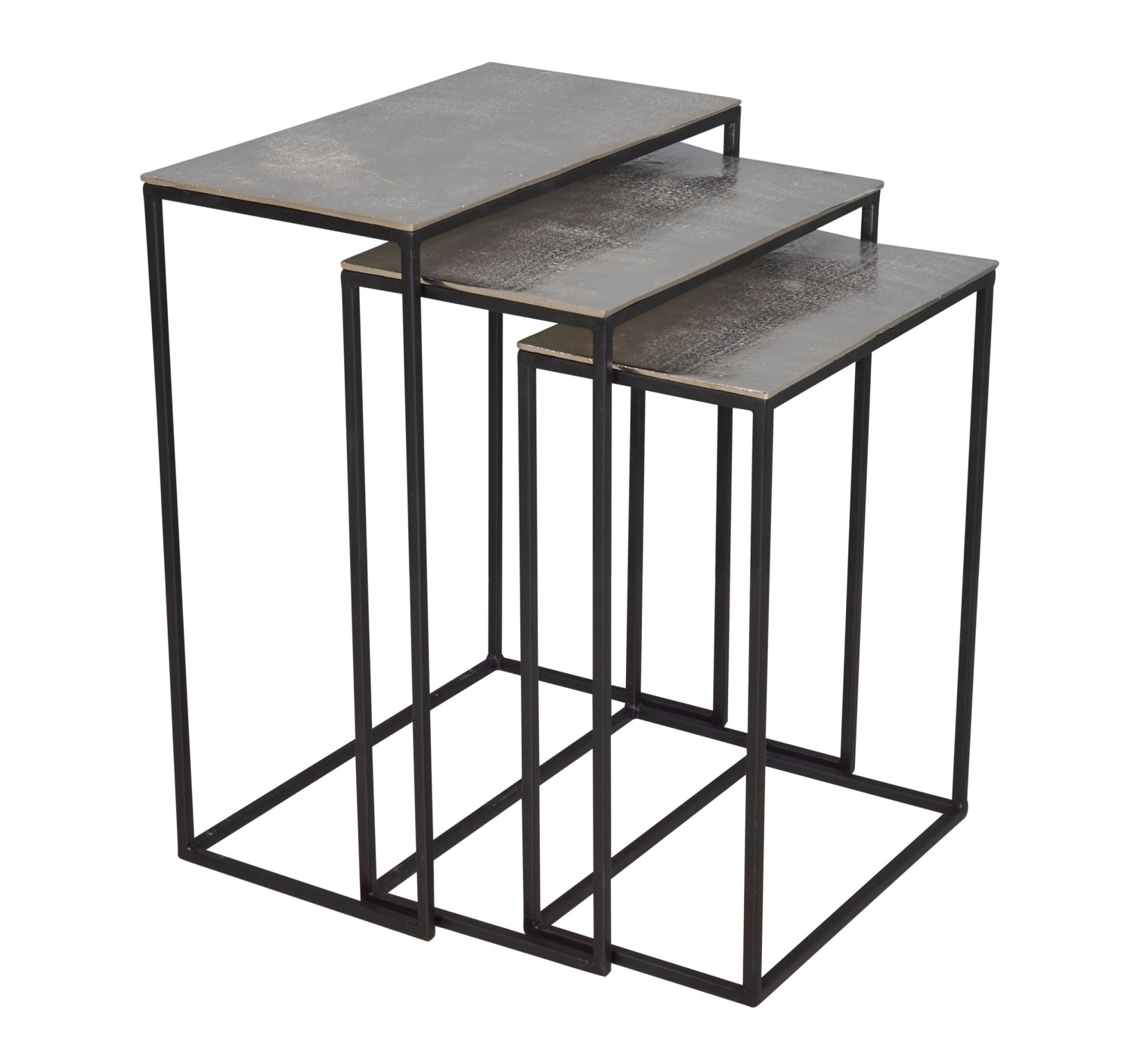 Beistelltisch Alu Raw Nickel L 54x29x65cm