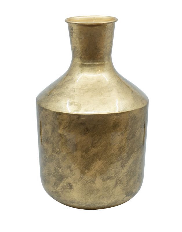 Flaschenvase Eisen dunkelbraun uni 19x19x33cm