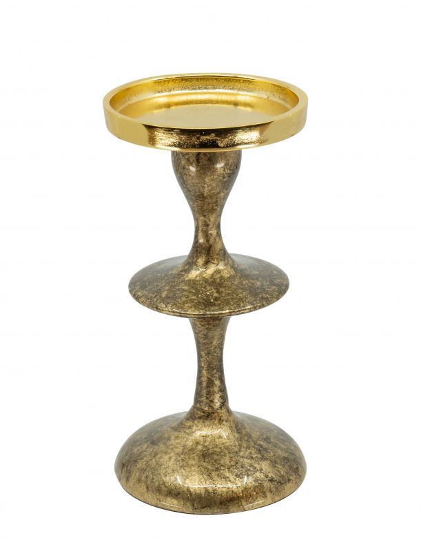 Kerzenständer Alu gold emaliert 12x12x24cm