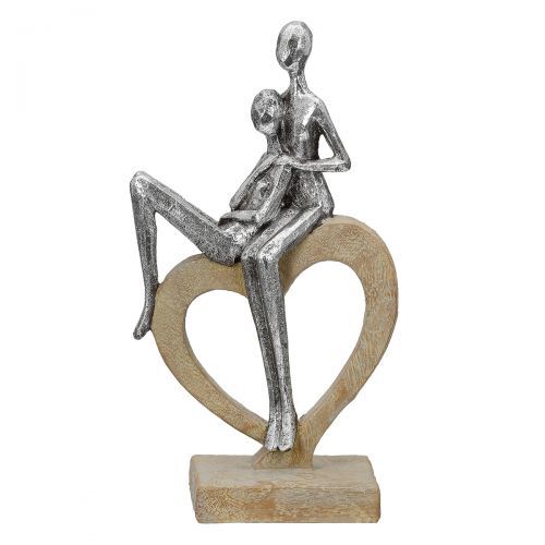 Skulptur "Aroha" Paarmotiv braun/silber H26cm