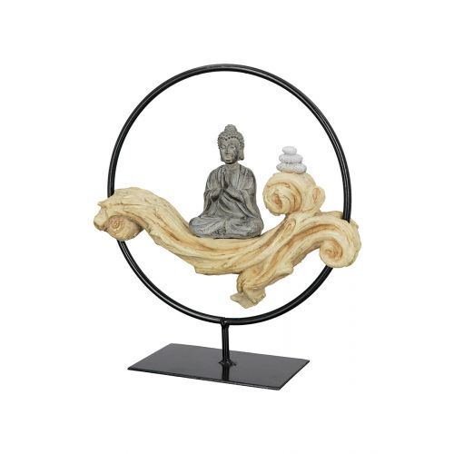 Standrelief Buddha rund H25 B22 L8cm