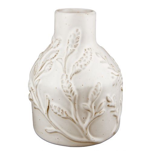 Flaschenvase Fiore Blumen creme H11D8cm