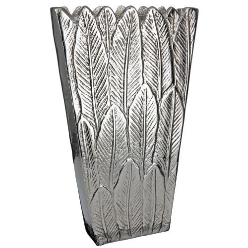 Vase Feder konisch silber H27 B16 L6cm